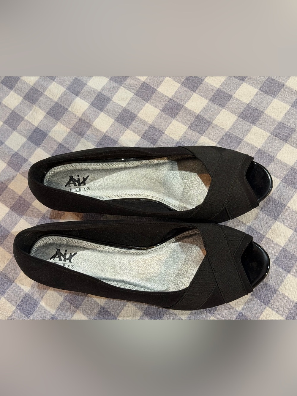 Black Criss Cross Peep Toe heels